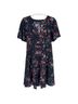 Suzanne Betro 100% Polyester Floral Blue Cocktail Dress Size 2X - photo 1