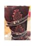Freebird 100% Leather Graphic Burgundy Boots Size 7 - photo 5