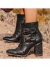 Freebird 100% Leather Snake Print Black Ankle Boots Size 6 - photo 4