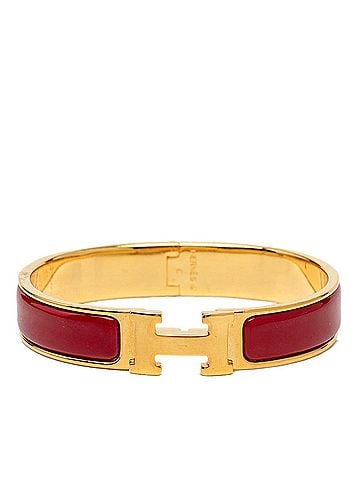 Hermès Hermes Click H PM Bracelet Bangle Gold Red Plated Women's HERMES (view 1)