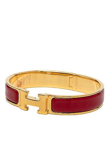 Hermès Hermes Click H PM Bracelet Bangle Gold Red Plated Women's HERMES (view 2)