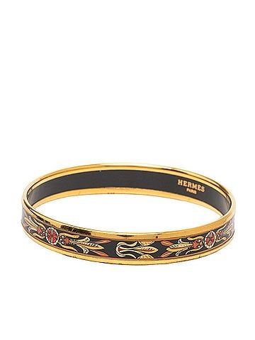 Hermès Hermes Email PM Cloisonné Bangle, Gold, Black, Multicolor Plated, Women's. (view 2)