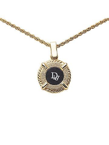 Christian Dior Christian Dior Dior Vintage CD Logo Necklace, Gold and Black Plated, Women's. (view 1)