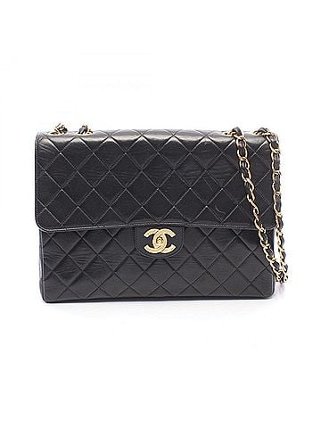 Chanel Chanel 30 Large Matelassé Single Flap Shoulder Bag/Handbag, Lambskin Leather, Women's, Black (view 1)