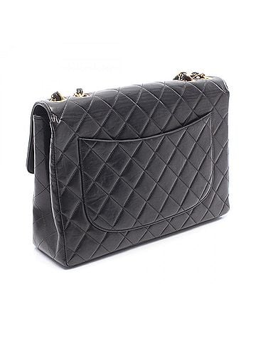 Chanel Chanel 30 Large Matelassé Single Flap Shoulder Bag/Handbag, Lambskin Leather, Women's, Black (view 2)