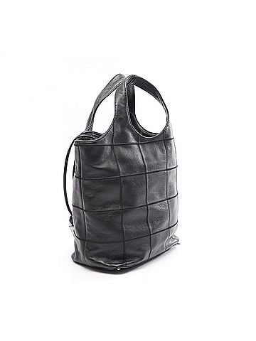 Chanel Chanel Chocolate Bar Drawstring Fringe Handbag, Leather, Women's, Black (view 2)