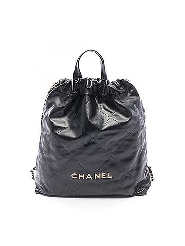 Chanel Chanel 22 Large Backpack/Handbag, Leather, Women's, Black (AS3313) (view 1)