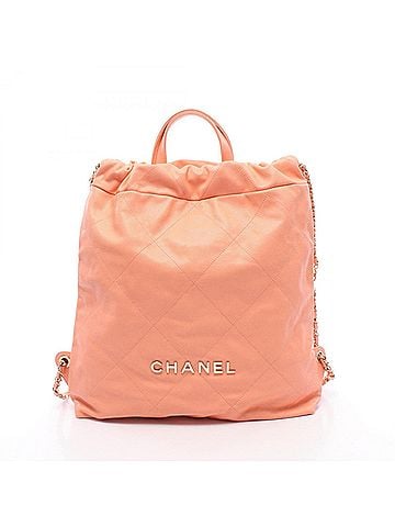 Chanel Chanel 22 Large Backpack/Handbag, Leather, Women's, Pink (AS3313) (view 1)