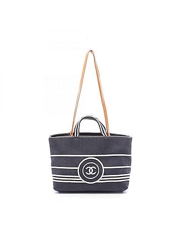 Chanel Chanel Coco Mark 2-Way Tote Bag/Handbag, Denim Leather, Women's, Navy/Brown (view 1)