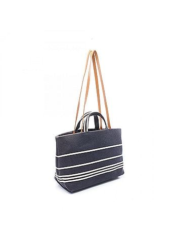 Chanel Chanel Coco Mark 2-Way Tote Bag/Handbag, Denim Leather, Women's, Navy/Brown (view 2)