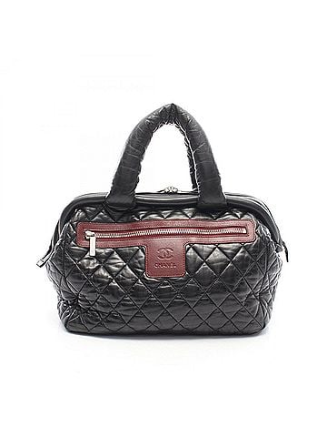Chanel Chanel Coco Cocoon Tote Bag/Handbag, Lambskin Leather, Women's, Black/Burgundy (view 1)