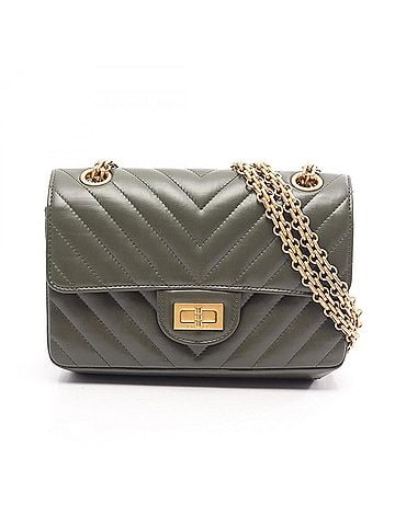 Chanel Chanel 2.55 Chevron V-stitch Shoulder Bag/Handbag, Calfskin Leather, Women's, Khaki (AS0874) (view 1)