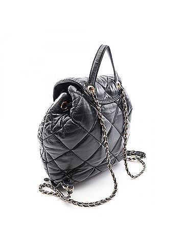 Salvatore Ferragamo Salvatore Ferragamo Vara Ribbon Quilted Chain Backpack/Handbag, Leather, Women's, Black (view 2)
