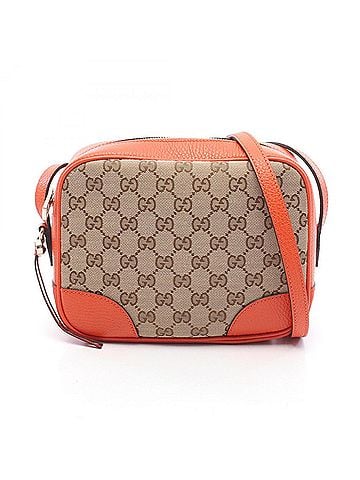Gucci Gucci Bree GG Canvas Shoulder Bag/Handbag, and Leather, Women's, Beige, Brown, Orange, 449413 (view 1)
