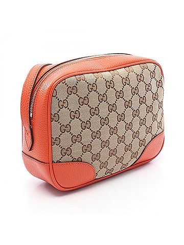 Gucci Gucci Bree GG Canvas Shoulder Bag/Handbag, and Leather, Women's, Beige, Brown, Orange, 449413 (view 2)