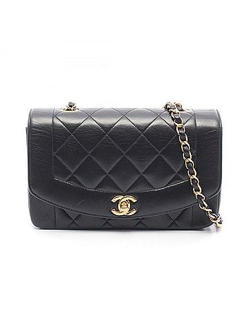 Chanel Chanel Matelassé Diana Flap Shoulder Bag/Handbag, Lambskin Leather, Women's, Black (A01164) (view 1)