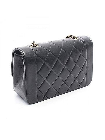 Chanel Chanel Matelassé Diana Flap Shoulder Bag/Handbag, Lambskin Leather, Women's, Black (A01164) (view 2)