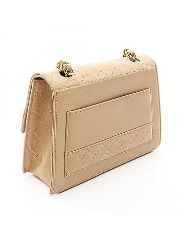 Chanel Chanel Matelassé Shoulder Bag/Handbag, Lambskin Leather, Women's, Beige (view 2)