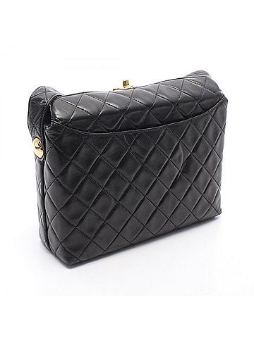 Chanel Chanel Matelassé Shoulder Bag/Handbag, Lambskin Leather, Women's, Black (view 2)