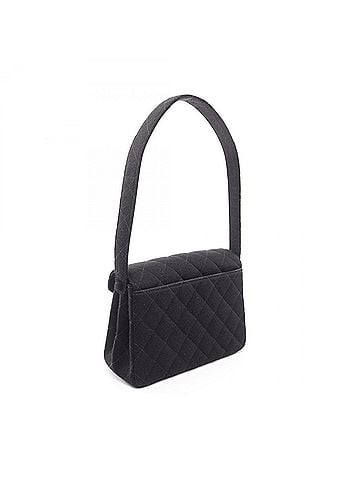 Chanel Chanel Matelassé Shoulder Bag/Handbag, Cotton, Women's, Black (view 2)