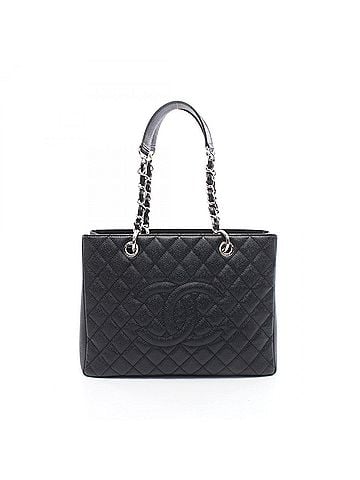Chanel Chanel Matelassé Grand Shopping GST Tote Bag Handbag, Caviar Leather (Grained Calfskin), Women's, Black, A50995 (view 1)