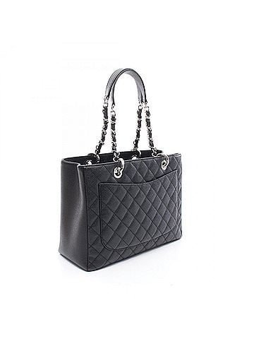 Chanel Chanel Matelassé Grand Shopping GST Tote Bag Handbag, Caviar Leather (Grained Calfskin), Women's, Black, A50995 (view 2)