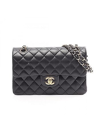 Chanel Chanel Matelassé Double Flap Shoulder Bag/Handbag, Lambskin Leather, Women's, Black (view 1)