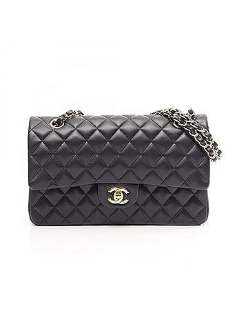 Chanel Chanel Matelassé Double Flap Shoulder Bag/Handbag, Lambskin Leather, Women's, Black (view 1)