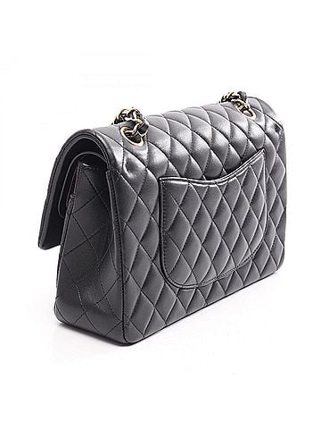 Chanel Chanel Matelassé Double Flap Shoulder Bag/Handbag, Lambskin Leather, Women's, Black (view 2)