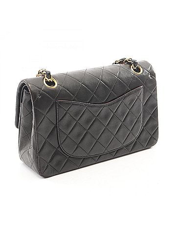 Chanel Chanel Matelassé Double Flap Shoulder Bag/Handbag, Lambskin Leather, Women's, Black (view 2)