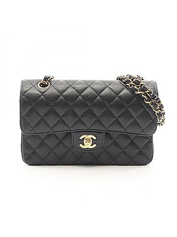 Chanel Chanel Matelassé Double Flap Shoulder Bag/Handbag, Caviar Leather (Grained Calfskin), Women's, Black (view 1)