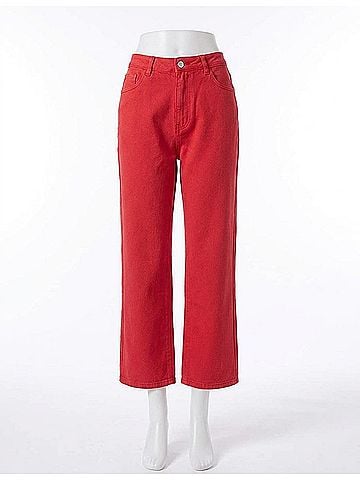 DL1961 Jerry High Rise Vintage Straight Fit Jeans in Outlaw Red (view 1)