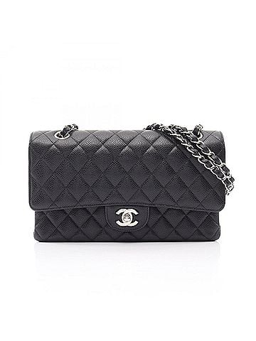 Chanel Chanel Matelassé Double Flap Shoulder Bag/Handbag, Caviar Leather (Grained Calfskin), Women's, Black (view 1)