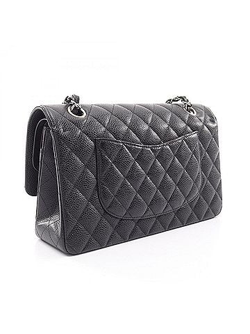 Chanel Chanel Matelassé Double Flap Shoulder Bag/Handbag, Caviar Leather (Grained Calfskin), Women's, Black (view 2)