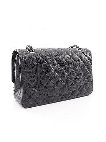 Chanel Chanel Matelassé Double Flap Shoulder Bag/Handbag, Caviar Leather (Grained Calfskin), Women's, Black (view 2)