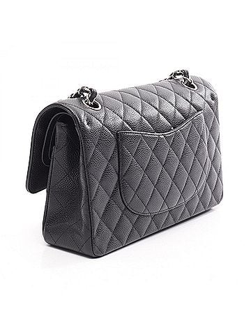 Chanel Chanel Matelassé Double Flap Shoulder Bag/Handbag, Caviar Leather (Grained Calfskin), Women's, Black (view 2)