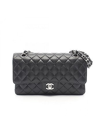 Chanel Chanel Matelassé Double Flap Shoulder Bag/Handbag, Caviar Leather (Grained Calfskin), Women's, Black (view 1)