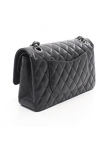 Chanel Chanel Matelassé Double Flap Shoulder Bag/Handbag, Caviar Leather (Grained Calfskin), Women's, Black (view 2)
