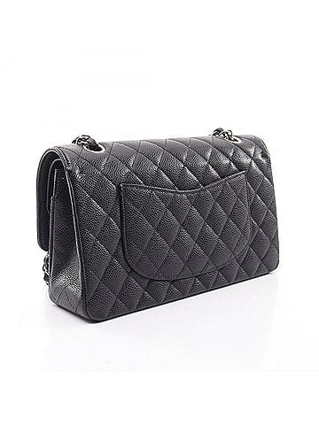Chanel Chanel Matelassé Double Flap Shoulder Bag/Handbag, Caviar Leather (Grained Calfskin), Women's, Black (view 2)