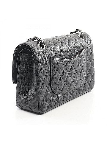 Chanel Chanel Matelassé Double Flap Shoulder Bag/Handbag, Caviar Leather (Grained Calfskin), Women's, Black (view 2)