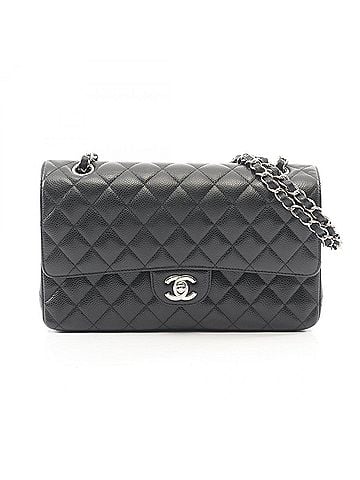 Chanel Chanel Matelassé Double Flap Shoulder Bag/Handbag, Caviar Leather (Grained Calfskin), Women's, Black (view 1)