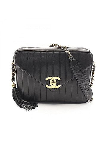 Chanel Chanel Mademoiselle Tassel Shoulder Bag/Handbag, Lambskin Leather, Women's, Black (view 1)
