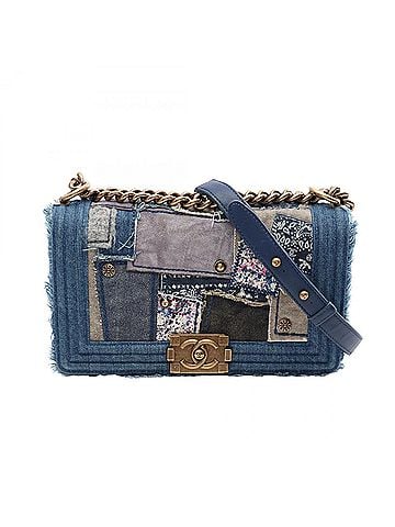 Chanel Chanel Boy Patchwork Shoulder Bag Handbag Denim Women's Blue A67086 (view 1)