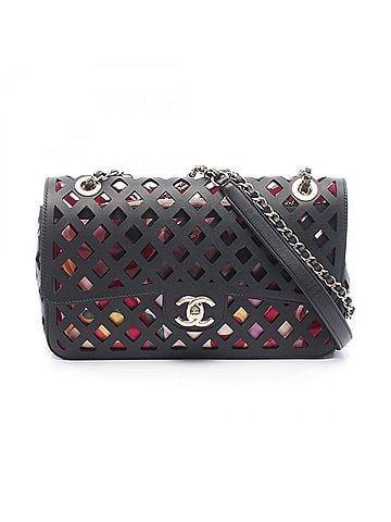 Chanel Chanel CHANEL Perforated Shoulder Bag Handbag Lambskin (Sheepskin) Women's Black AS2376 (view 1)