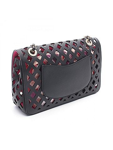 Chanel Chanel CHANEL Perforated Shoulder Bag Handbag Lambskin (Sheepskin) Women's Black AS2376 (view 2)