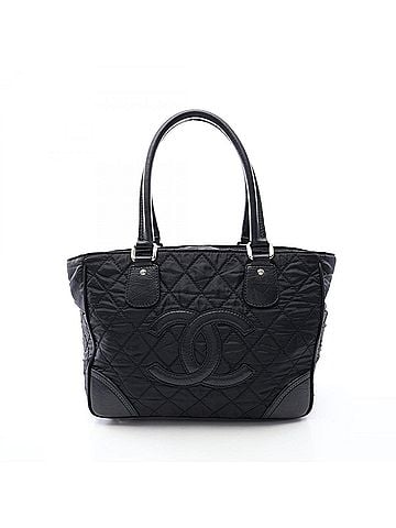 Chanel Chanel Paris New York Line Tote Bag Handbag Nylon Leather Women's Black A33100 (view 1)