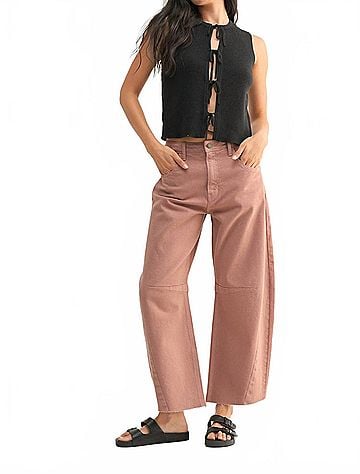 Just Black Ani Barrel Denim Jeans in Clay (view 2)