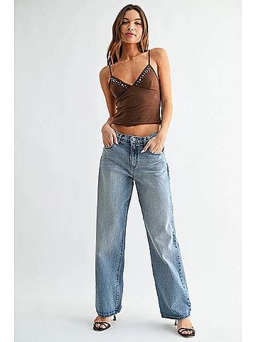 Just Black Lightweight Relaxed Straight Jean in Light Wash (view 2)