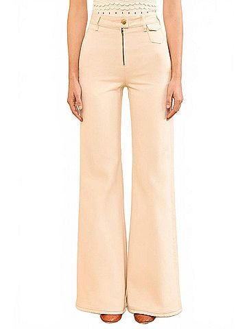 Ulla Johnson Odelia High Rise Wide Flare Jeans in Cowrie (view 2)