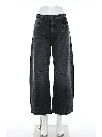Just Black Billie Barrel Leg Jeans in Washed Black (view 1)